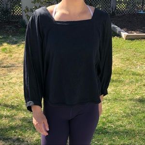 Black kimono sleeve shirt